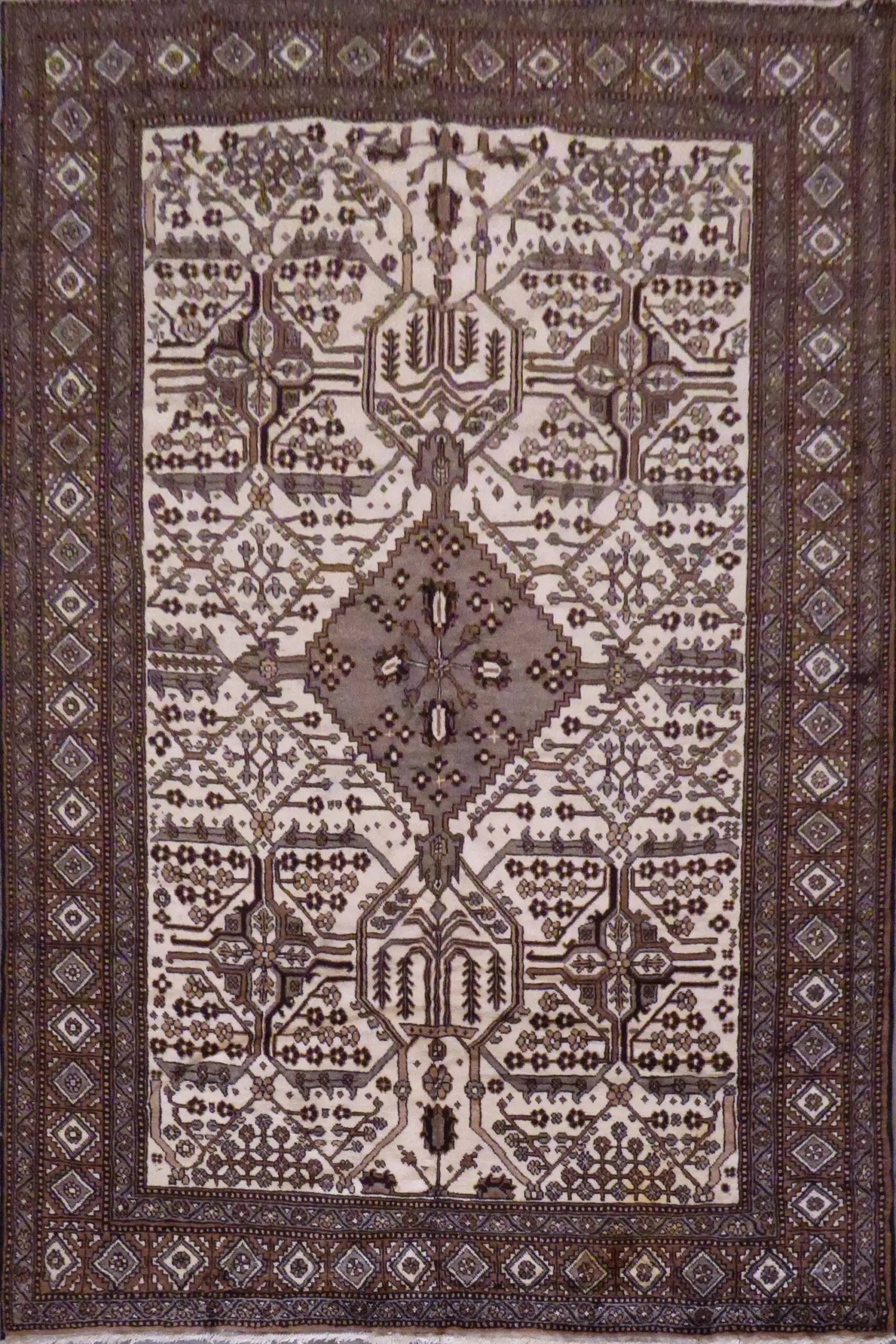 Mashad Semi Antique Hand Knotted Persian Mashad Tabriz Rugs Red, 10'10" X 8'3", Panr02767 (Red : 10537)